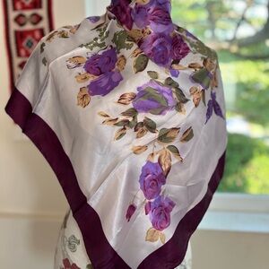Elegant Purple Floral Scarf